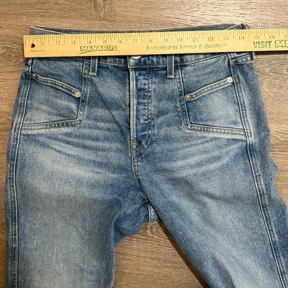 Veronica Beard Ryleigh Straight Leg Jeans Blue Mist Button Fly Size 4 - Picture 9 of 12